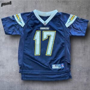 San Diego Chargers Jersey Youth Medium Blue NFL Football Philip Rivers 17 Reebok